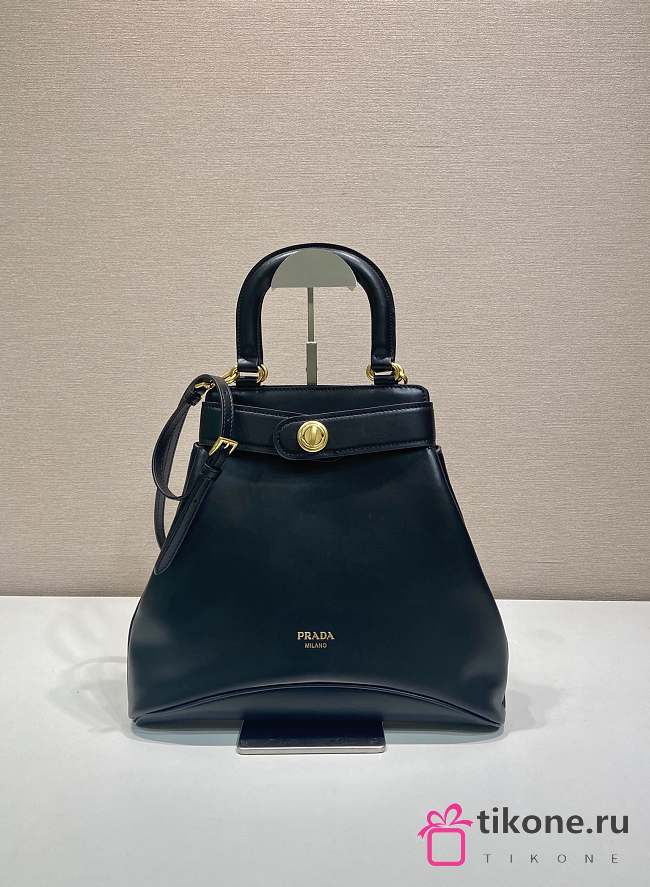Prada Carey Medium Leather Bag Black 1BG567 - 31x30x6.5cm - 1
