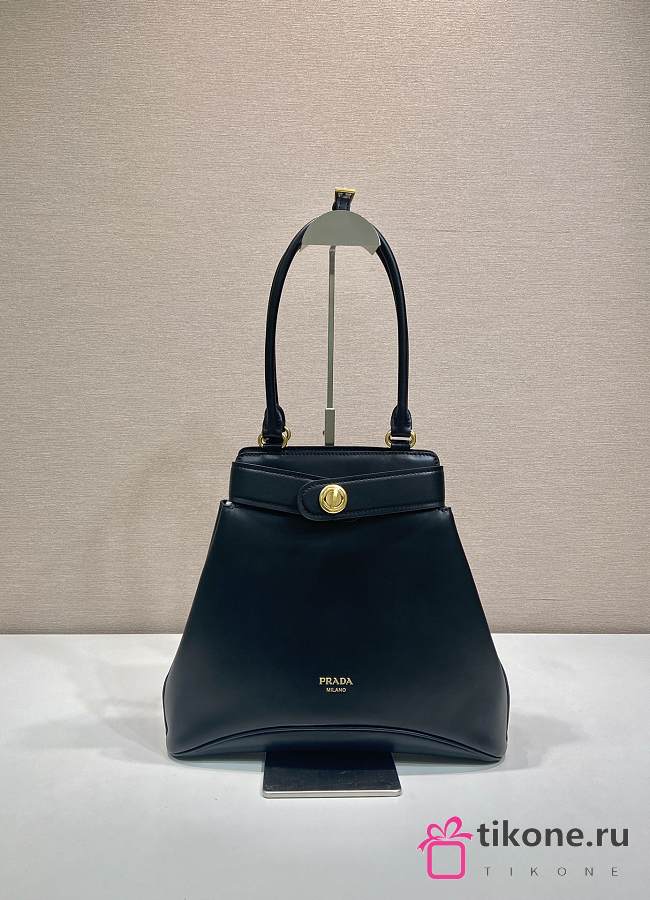 Prada Carey Medium Leather Tote Bag Black 1BG567 - 31x28x5cm - 1