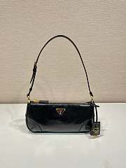 Prada Re Edition 2002 Medium Brushed Leather Shoulder Bag Black 1BC221 - 26x11.5x6cm - 1