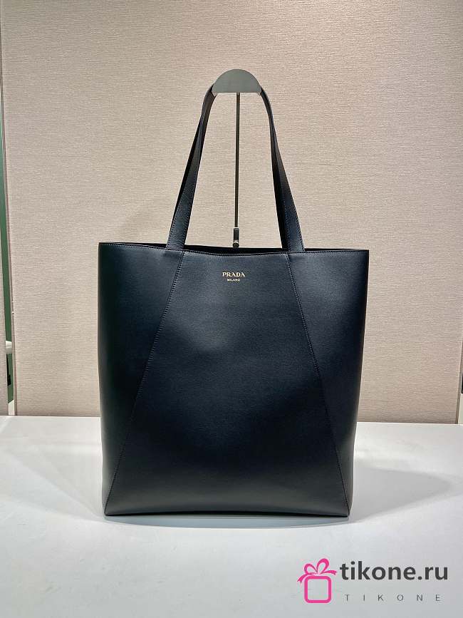 Prada Leather Tote Bag Black 2VG122 - 38x42x17cm - 1