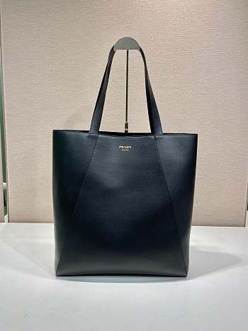 Prada Leather Tote Bag Black 2VG122 - 38x42x17cm
