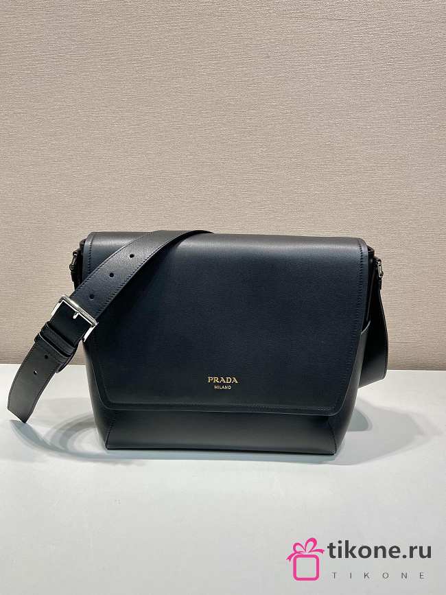 Prada Men's Large Leather Shoulder Bag Black 2VD068 - 30x27.5x15cm - 1