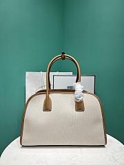 Prada Medium Linen Blend Tote Bag Neutrals 1BG572 - 35x22.5x18cm - 5