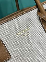 Prada Medium Linen Blend Tote Bag Neutrals 1BG572 - 35x22.5x18cm - 4