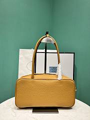 Prada Medium Leather Top Handle Bag 1BB126 Yellow - 28x13x8cm - 4