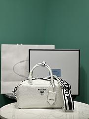 Prada Leather Top-handle Bag White 1BB102 - 24x12x8.5cm - 5