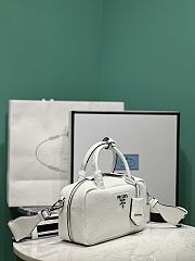 Prada Leather Top-handle Bag White 1BB102 - 24x12x8.5cm - 3