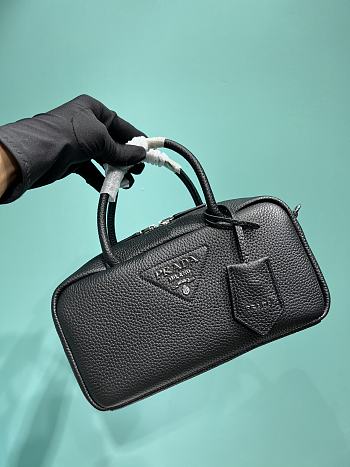 Prada Leather Top-handle Bag Black 1BB102 - 24x12x8.5cm