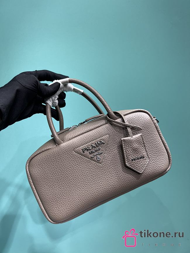 Prada Leather Top-handle Bag Beige 1BB102 - 24x12x8.5cm - 1