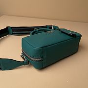 Prada Leather Top-handle Bag Green 1BB102 - 24x12x8.5cm - 5