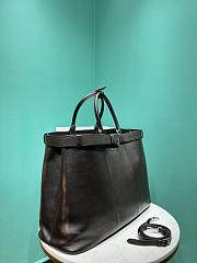 Prada Buckle Nappa Leather Bag With Belt Dark Brown 2VG126 - 48x34x18cm - 5