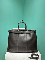 Prada Buckle Nappa Leather Bag With Belt Dark Brown 2VG126 - 48x34x18cm - 4