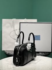 Prada Saffiano Leather Boston Bag Black with Contrast Stitching Black - 24x15x5cm - 6