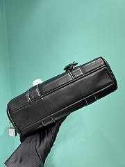 Prada Saffiano Leather Boston Bag Black with Contrast Stitching Black - 24x15x5cm - 3