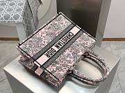 Dior Lucky Medium Dior Book Tote Pink Multicolor Dior Flowers Calendar Allover Embroidery - 36x27.5x16.5cm - 6