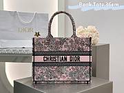 Dior Lucky Medium Dior Book Tote Pink Multicolor Dior Flowers Calendar Allover Embroidery - 36x27.5x16.5cm - 4