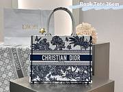 Dioriviera Medium Dior Book Tote White and Blue Toile de Jouy Palms Embroidery - 36x27.5x16.5cm - 3