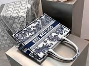 Dioriviera Medium Dior Book Tote White and Blue Toile de Jouy Palms Embroidery - 36x27.5x16.5cm - 2