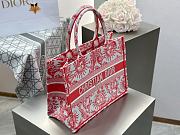 Medium Dioriviera Dior Book Tote Coral Toile de Jouy Soleil Embroidery - 36x27.5x16.5cm - 5
