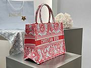 Medium Dioriviera Dior Book Tote Coral Toile de Jouy Soleil Embroidery - 36x27.5x16.5cm - 4