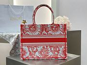 Medium Dioriviera Dior Book Tote Coral Toile de Jouy Soleil Embroidery - 36x27.5x16.5cm - 3