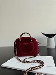 Chanel Clutch with Strap Velvet & Gold Metal Red - 11×16×5.5cm - 6