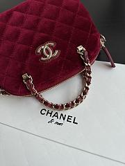 Chanel Clutch with Strap Velvet & Gold Metal Red - 11×16×5.5cm - 5
