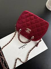 Chanel Clutch with Strap Velvet & Gold Metal Red - 11×16×5.5cm - 3