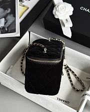 Chanel Small Vanity with Chain Velvet Strass & Gold Tone Metal Black - 17x8x9.5cm - 4