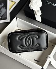 Chanel Small Vanity with Chain Velvet Strass & Gold Tone Metal Black - 17x8x9.5cm - 5