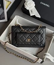 Chanel Double Pocket Wallet On Chain Caviar Black 19cm - 1