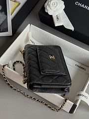 Chanel Double Pocket Wallet On Chain Caviar Black 19cm - 6