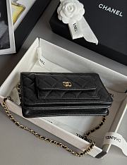 Chanel Double Pocket Wallet On Chain Caviar Black 19cm - 4