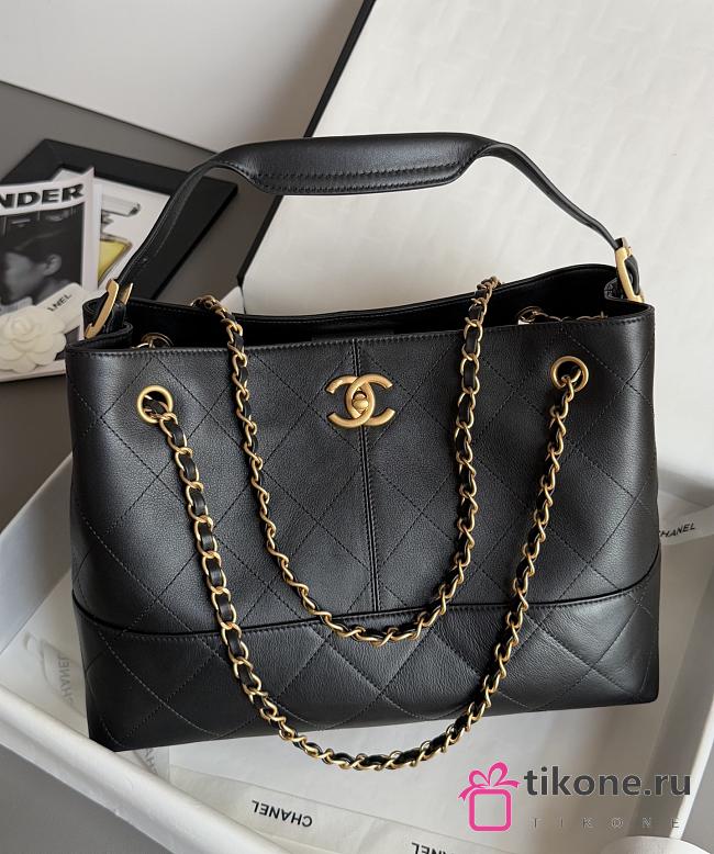 Chanel Small Tote Calfskin & Gold Tone Metal Black - 36x24x14cm - 1