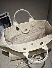 Chanel Deauville Shopping Bag Canvas & Gold Tone Metal Beige - 39x24x17cm - 6
