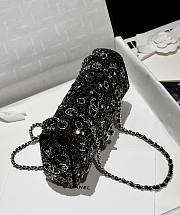 Chanel Flap Bag Sequins & Silver Tone Metal Black - 20x10x7cm - 6