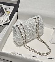 Chanel Flap Bag Quilted Sequins & Gold Tone Metal White - 20x10x7cm - 2