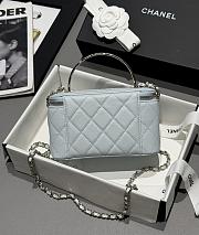 Chanel Vanity Coco Crush Top Handle Caviar Light Gold Light Blue - 17x9.5x8cm - 6