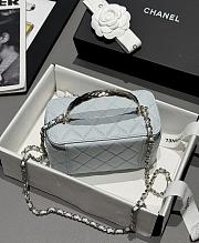 Chanel Vanity Coco Crush Top Handle Caviar Light Gold Light Blue - 17x9.5x8cm - 5