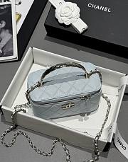 Chanel Vanity Coco Crush Top Handle Caviar Light Gold Light Blue - 17x9.5x8cm - 4