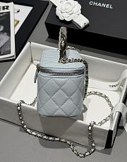 Chanel Vanity Coco Crush Top Handle Caviar Light Gold Light Blue - 17x9.5x8cm - 3