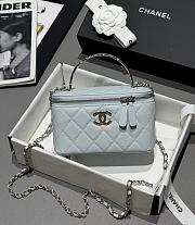 Chanel Vanity Coco Crush Top Handle Caviar Light Gold Light Blue - 17x9.5x8cm - 2