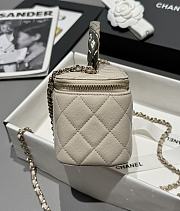 Chanel Vanity Coco Crush Top Handle Caviar Light Gold Beige - 17x9.5x8cm - 5