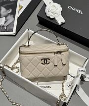 Chanel Vanity Coco Crush Top Handle Caviar Light Gold Beige - 17x9.5x8cm - 4