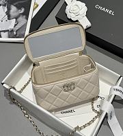 Chanel Vanity Coco Crush Top Handle Caviar Light Gold Beige - 17x9.5x8cm - 2