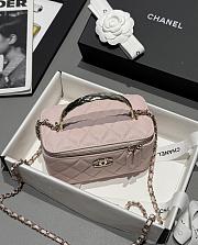 Chanel Vanity Coco Crush Top Handle Caviar Light Gold Light Pink - 17x9.5x8cm - 3