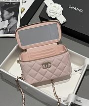 Chanel Vanity Coco Crush Top Handle Caviar Light Gold Light Pink - 17x9.5x8cm - 2