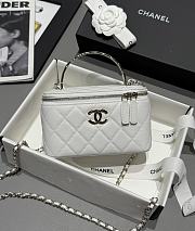 Chanel Vanity Coco Crush Top Handle Caviar Light Gold White - 17x9.5x8cm - 1
