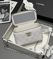 Chanel Vanity Coco Crush Top Handle Caviar Light Gold White - 17x9.5x8cm - 5