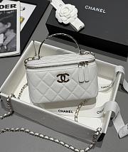 Chanel Vanity Coco Crush Top Handle Caviar Light Gold White - 17x9.5x8cm - 4